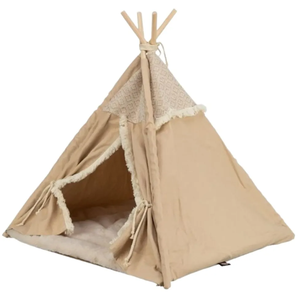 Trixie Pet Products Tipi Boho Cat House and Lounger - L:21" X W:21" X H:25" Inches