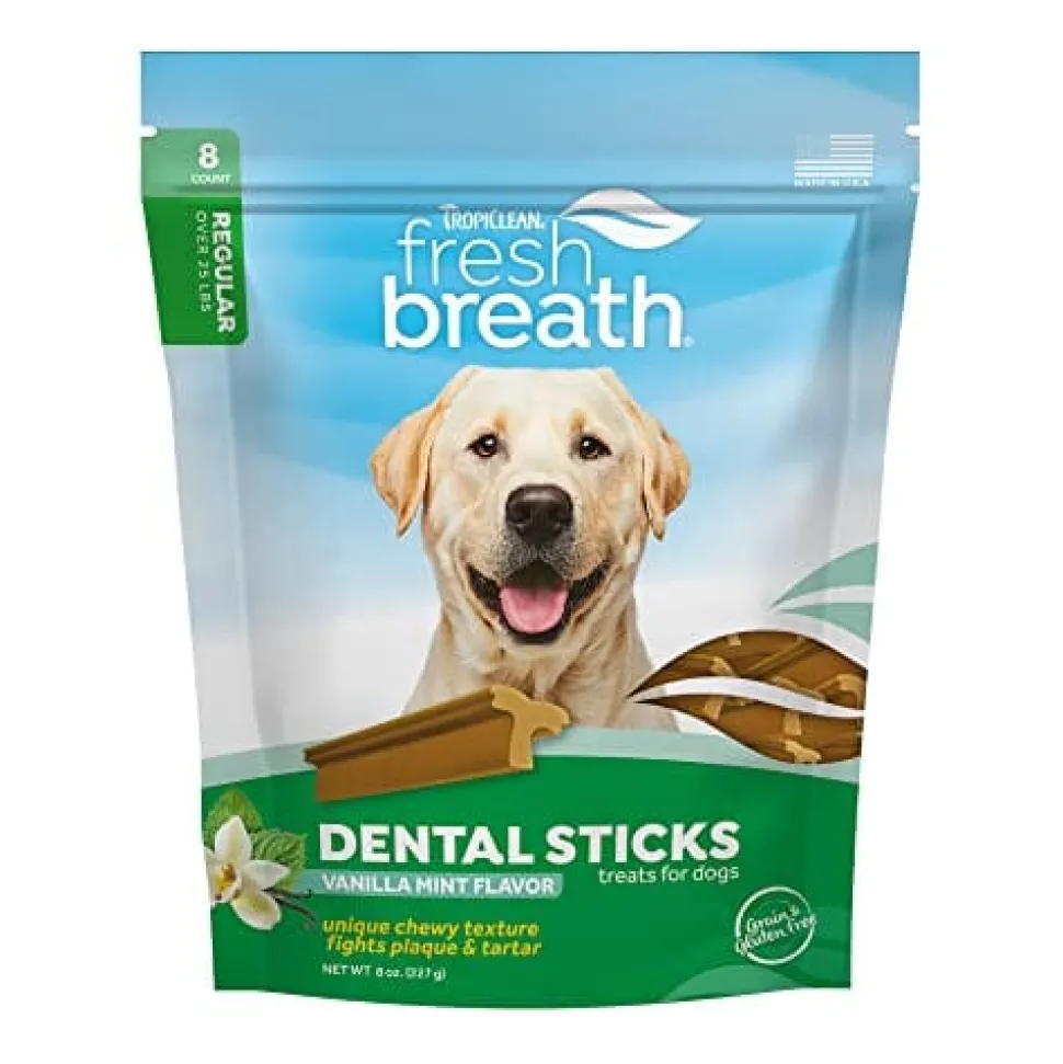 Tropiclean Dental Sticks for Large Dogs 25+ lbs Dog Dental Treats - 8 Oz