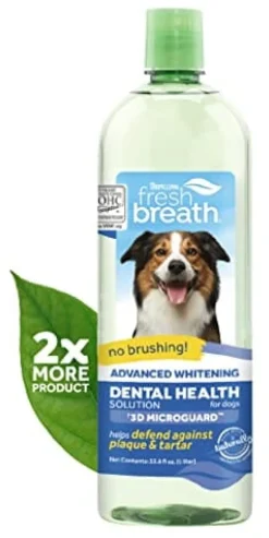 Tropiclean Fresh Breath Advanced Whitening Oral Care Dental Health Solution - 33.8 Oz
