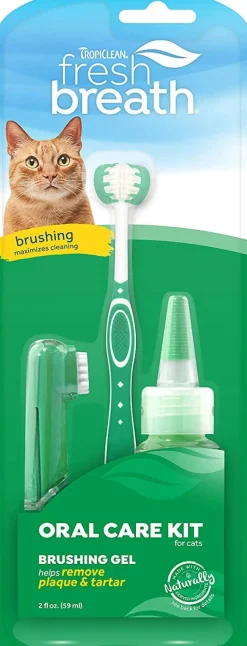 Tropiclean Fresh Breath Cat Oral Care Kit - 2 Oz