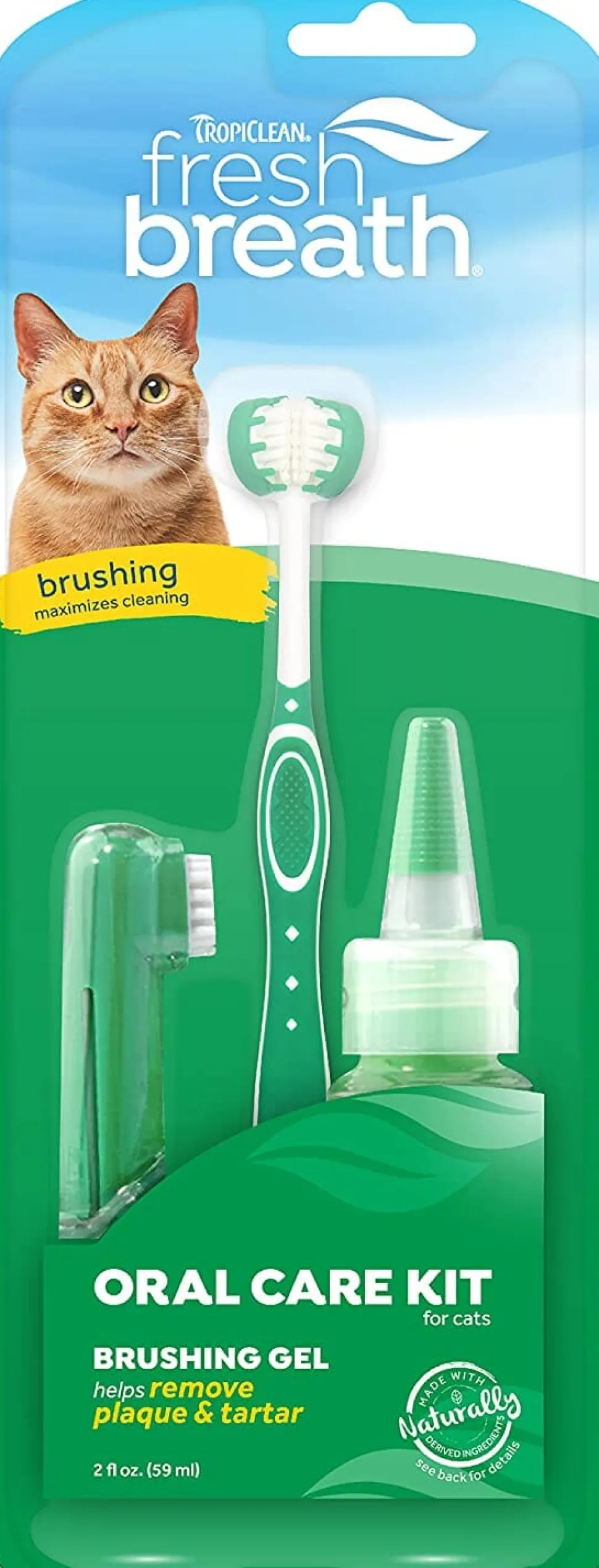 Tropiclean Fresh Breath Cat Oral Care Kit - 2 Oz