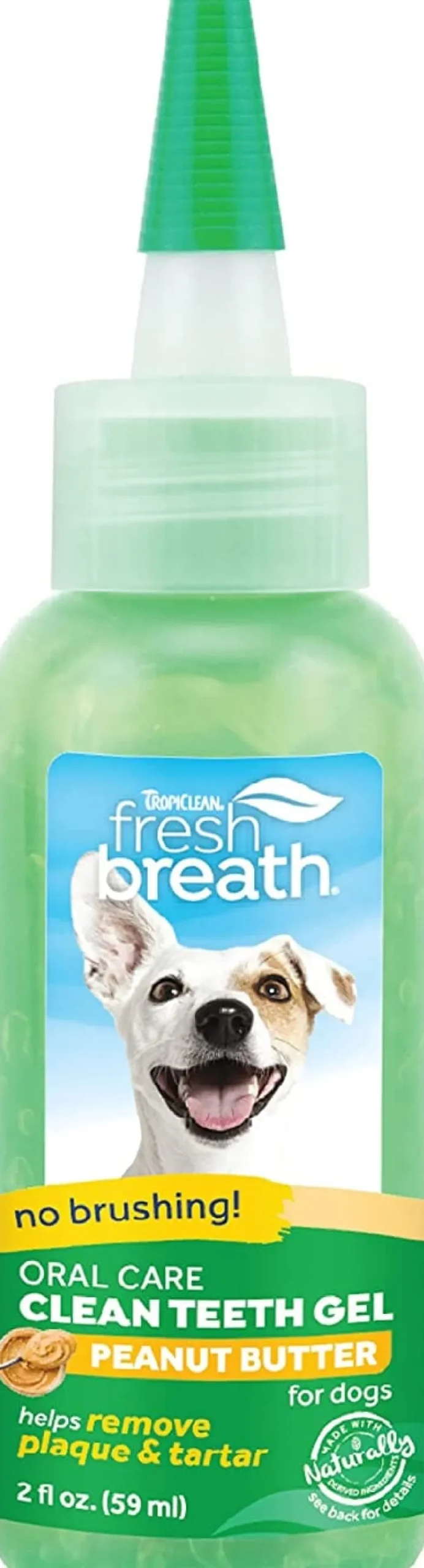 Tropiclean Fresh Breath No Brushing Clean Teeth Oral Care Gel Peanut Butter - 2 Oz