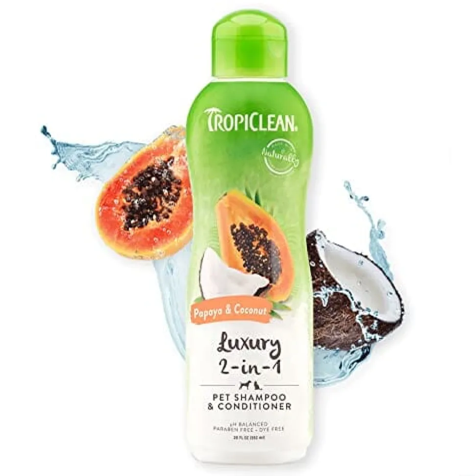 Tropiclean Papaya and Coconut Cat and Dog Shampoo - 20 Oz