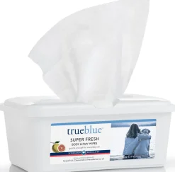 TrueBlue Cat and Dog Body & Paw Wipes - Grapefruit and Macadamia - 100 ct Tub