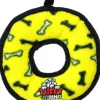 Tuffy's Junior Ring Bone-Patterned Float and Squeak Nylon and Plush Fetch Dog Toy - Yellow - Small