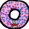 Tuffy's Junior Ring Leopard-Patterned Float and Squeak Nylon and Plush Fetch Dog Toy - Pink - Small