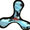 Tuffy's Junior Ultimate Boomerang Float and Squeak Nylon and Plush Fetch Dog Toy - Camo Blue - Small