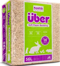 Uber Soft Paper Pet Bedding - Blue/White - 56 L