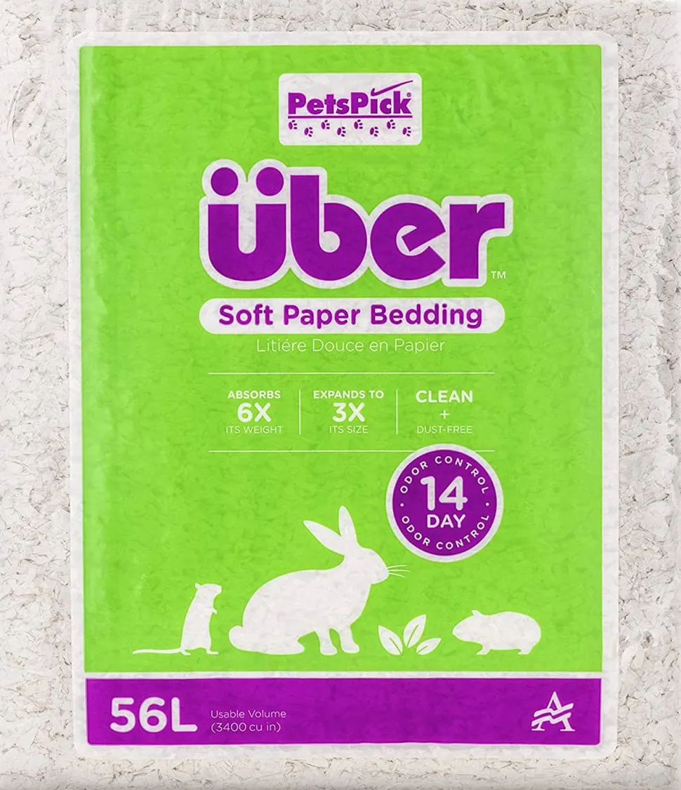 Uber Soft Paper Pet Bedding - White - 56 L