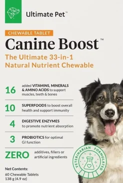 Ultimate Pet Nutrition Canine Boost Powder Instant Nutrition Booster Dog Supplements - 3.17 Oz