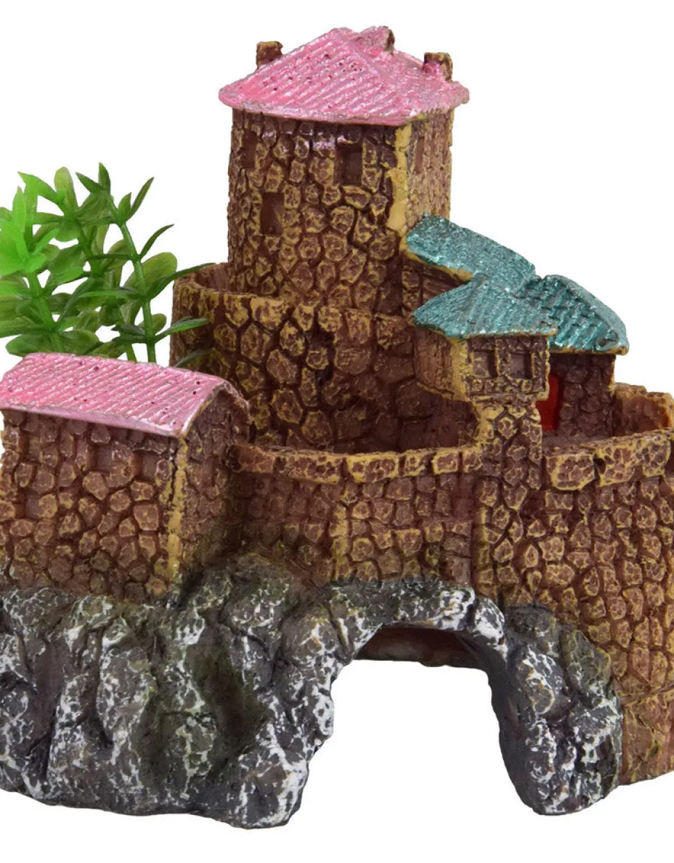 Underwater Treasures Castle with Plant