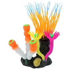 Underwater Treasures Glow Action Bubbling Anemone with Sponge Coral - Orange
