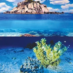 Underwater Treasures Yellow Coral/Waves Stone Reversible Background - 20" - Sold by the Foot - 50 Feet