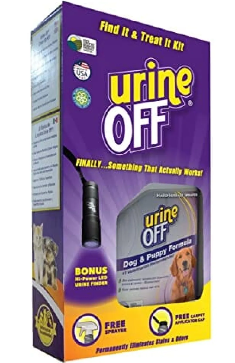 Urine Off Dog Find It Treat It Kit & LED Light Stain and Odor Remover - 16.9 Oz
