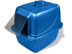 Van Ness Enclosed Cat Litter Pan - Blue - X tr Giant
