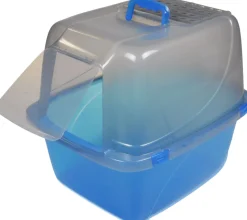 Van Ness Translucent Enclosed Cat Litter Pan - Blue - Large