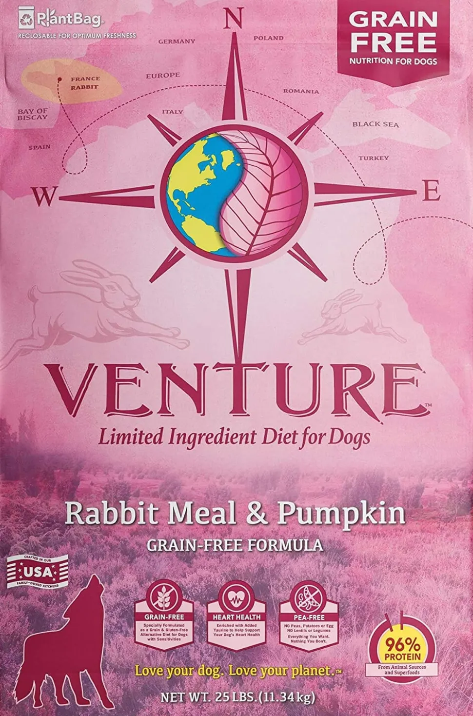 Venture Limited Ingredient Diet Grain-Free Dry Dog Food - Rabbit - 25 Lbs