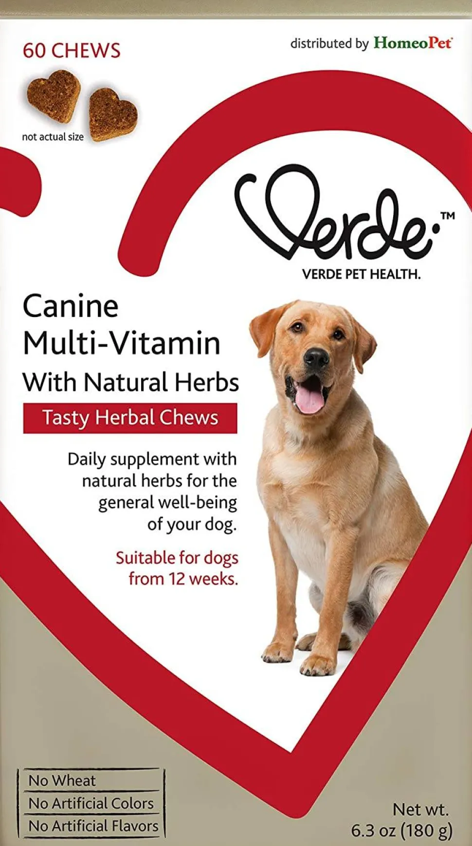 Verde Canine Multi-Vitamin Formula Dog Supplements - 60 Count - 6.3 oz