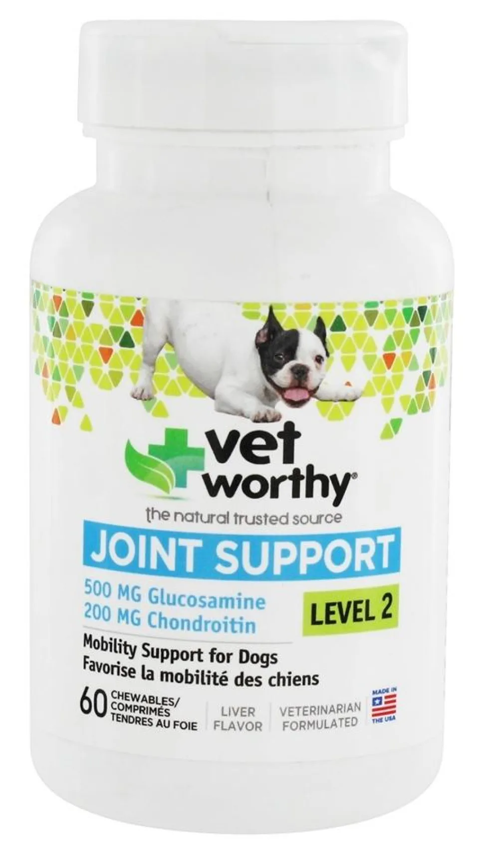 Vet Worthy Joint Support Level 2 Chewable Dog Supplements - 60 ct Capsule Bottle