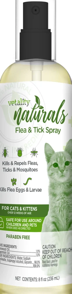 Vetality Naturals Flea & Tick Spray for Cats - 8 Fl Oz
