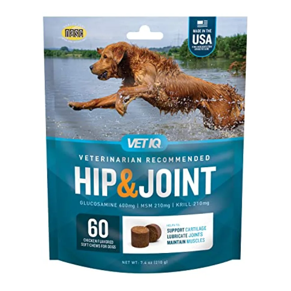 VETIQ Hip and Joint Chicken Flavored Soft Chew Dog Supplements - 60 Count