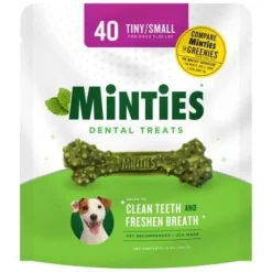 VETIQ Minties Peppermint Flavored Bone Dental Dog Chews Treats - Tiny/Small - 16 Oz