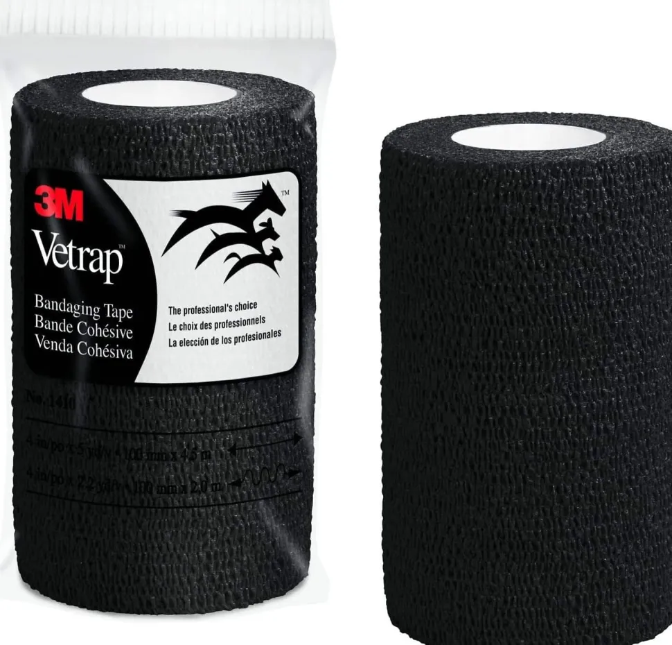 Vetrap Bandaging Tape Bulk - Black - 4 In X 5 Yd - 100 Pack