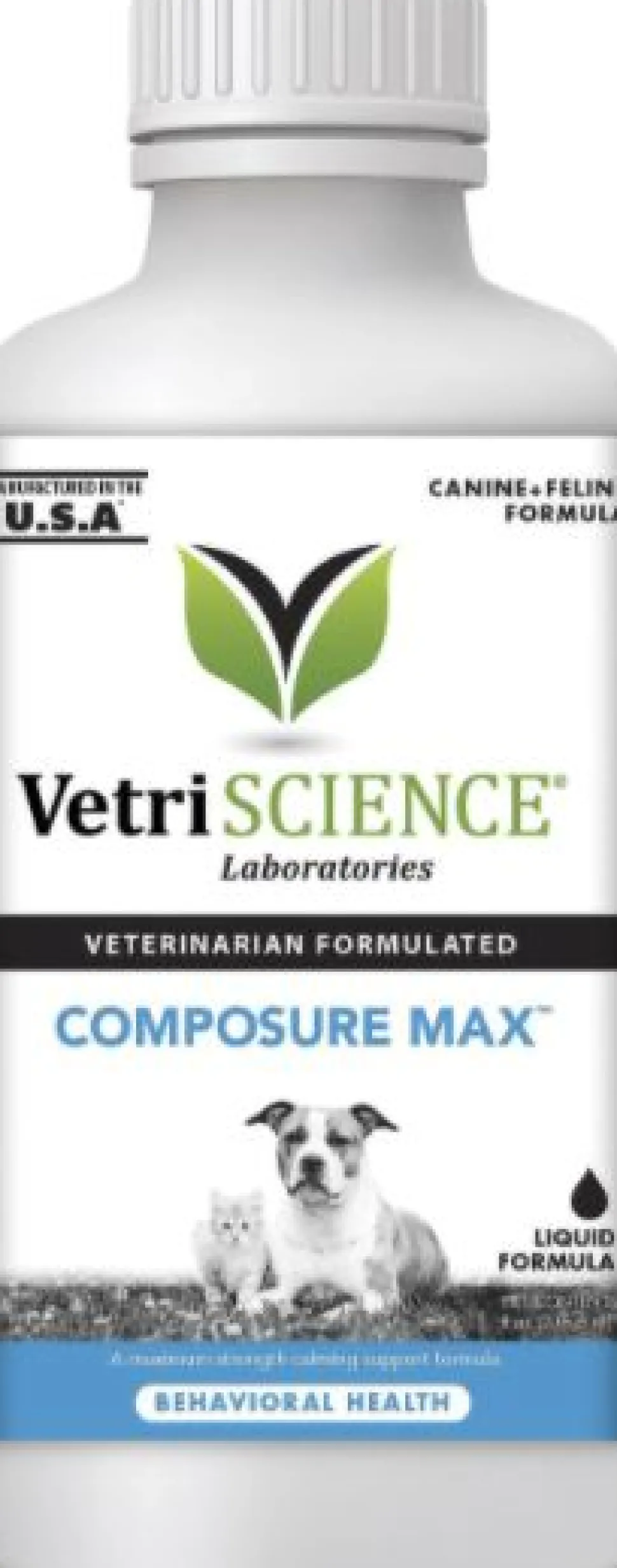 Vetriscience Labs Composure MAX Anxiety Liquid Bottle Dog Supplements