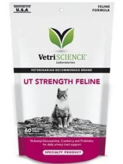 Vetriscience Labs UT Urinary Tract Strength Feline Chewable Cat Supplements - 60 ct Pouch