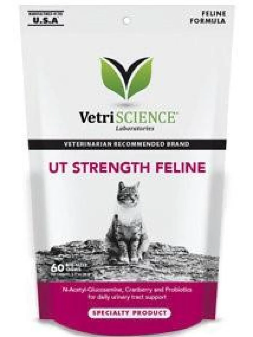 Vetriscience Labs UT Urinary Tract Strength Feline Chewable Cat Supplements - 60 ct Pouch