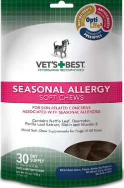 Vet's Best Allergy Seasonal Allergies Soft Chew Dog Supplements - 4.2 Oz - 30 Count