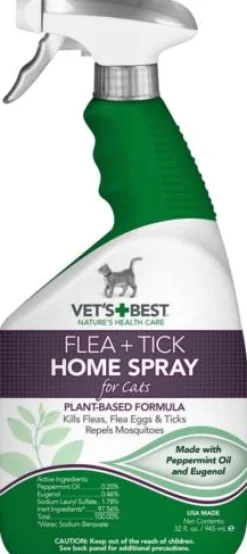 Vet's Best Flea and Tick Home Spray for Cats - 32 Oz