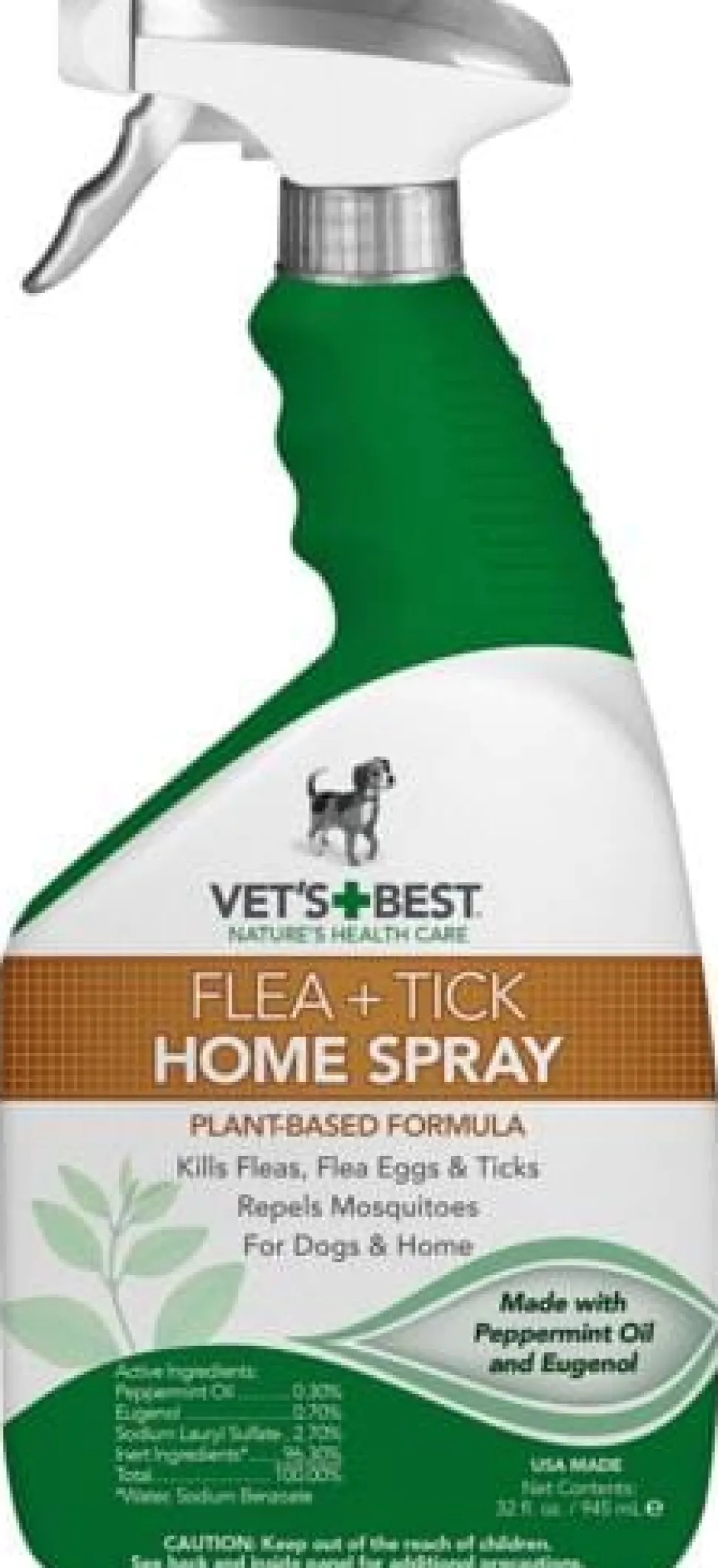 Vet's Best Natural Home Dog Flea and Tick Spray - 32 oz