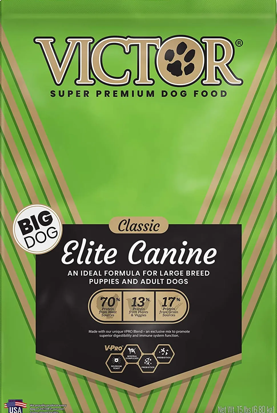 Victor Elite Canine Dry Dog Food - 15 lb Bag