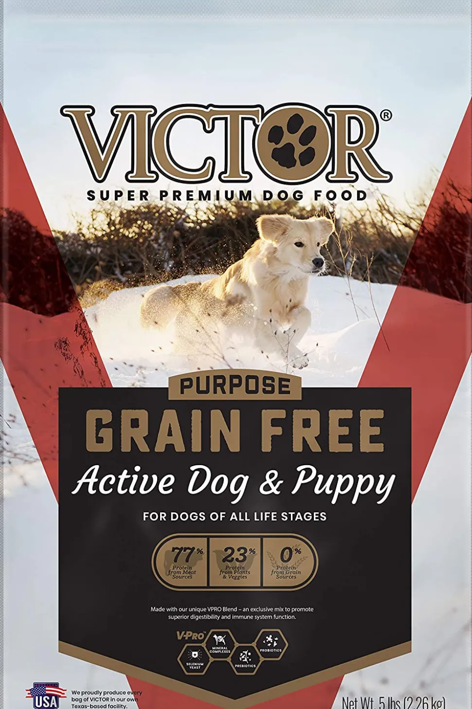 Victor Grain Free Active Puppy and Dog Dry Food Dry Dog Food - 5 lb Bag