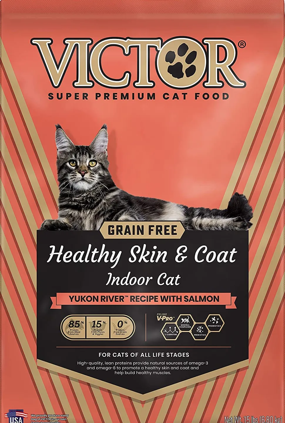 Victor Grain Free Healthy Skin & Coat Indoor Cat Dry Cat Food - 15 lb Bag