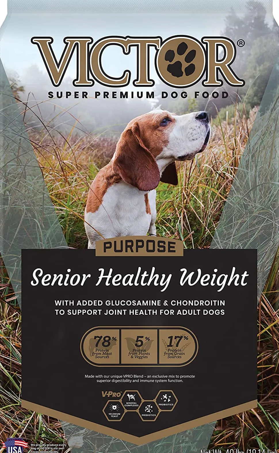 Victor Select Senior/Healthy Weight Dry Dog Food - 40 lb Bag