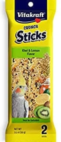 Vitakraft Crunch Sticks - Kiwi & Lemon Flavor Cockatiel Treat - 3.5 oz
