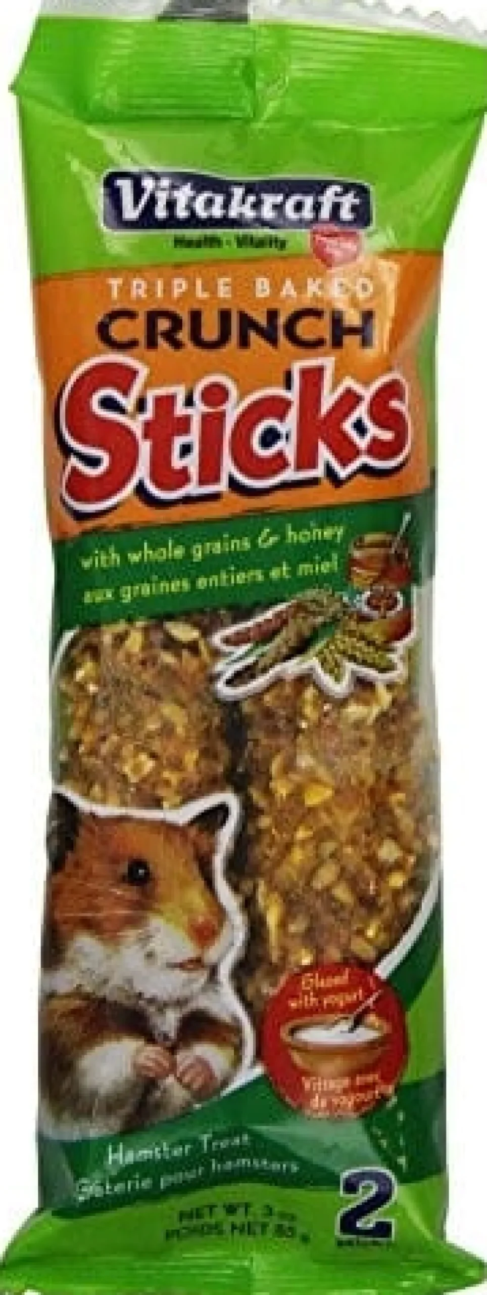 Vitakraft Crunch Sticks - Peanut & Honey Flavored Glaze Hamster Treat - 3 oz