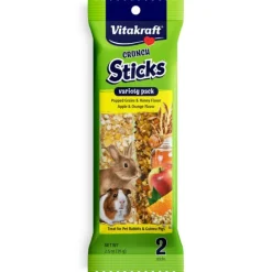 Vitakraft Crunch Sticks - Popped Grains & Apple/Orange Variety Pack Treat - 2.5 oz