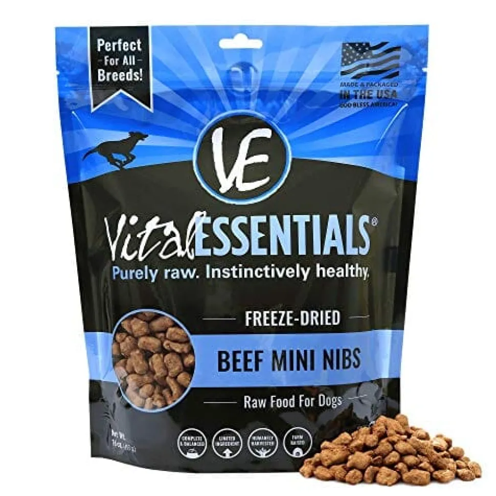 Vital Essentials Beef Mini Nibs Freeze-Dried Dog Food - 16 Oz