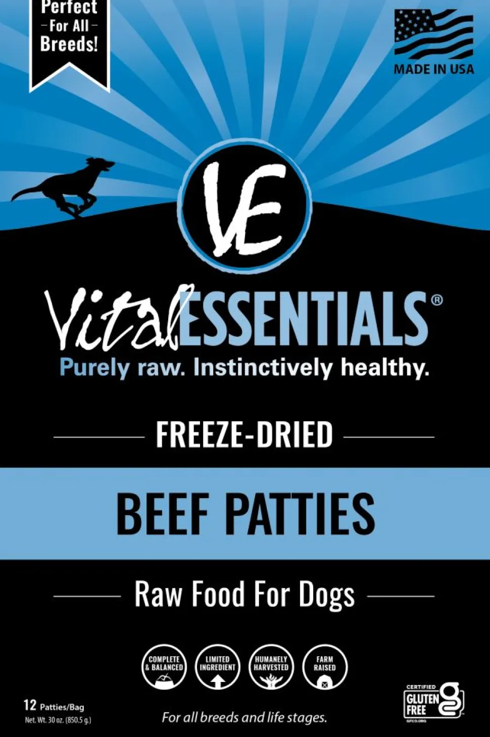 Vital Essentials Beef Patties Freeze Dried Dog Food