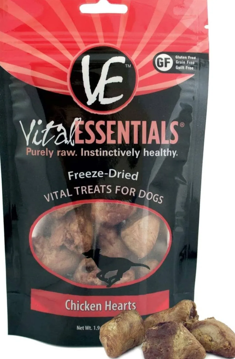 Vital Essentials Chicken Hearts Freeze-Dried Dog Treats - 1.9 Oz
