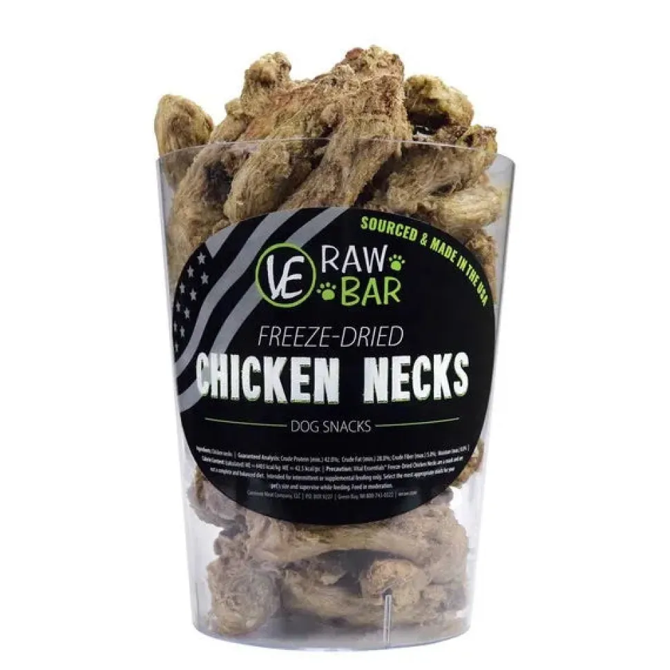 Vital Essentials Chicken Necks Freeze-Dried Dog Treats - 85 Piece - 1.5 Lbs