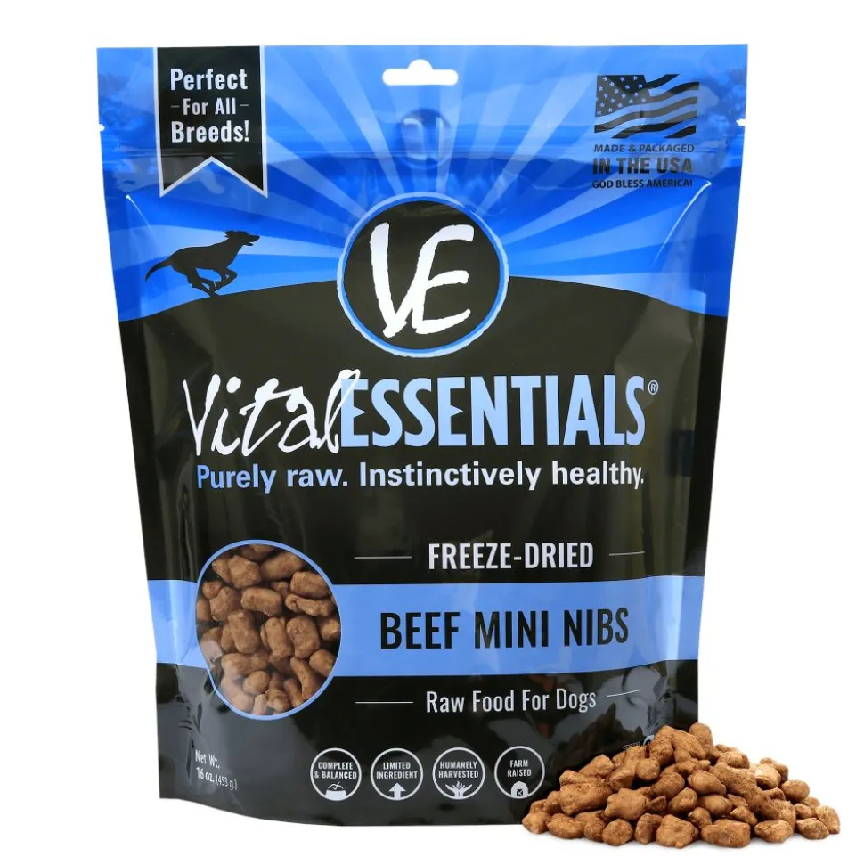 Vital Essentials Freeze Dried Grain Free Beef Mini Nibs Entree for Dogs Food