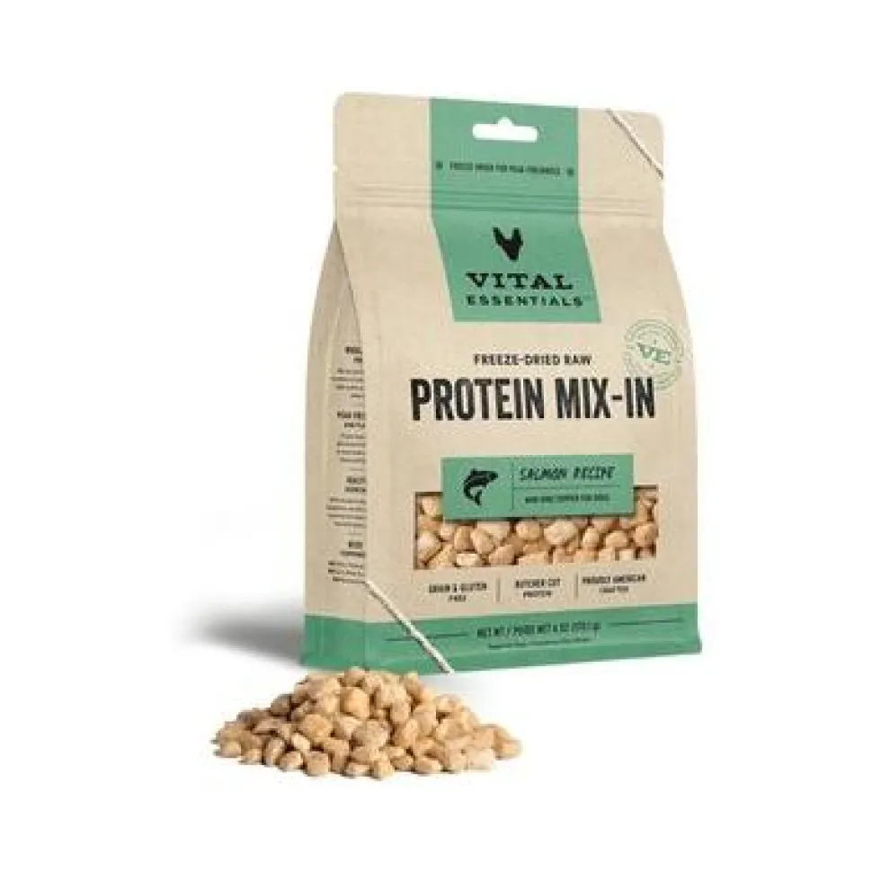 Vital Essential's Grain-Free Protein Mix-in Salmon Mini Nibs Freeze-Dried Dog Food Topper - 6 Oz