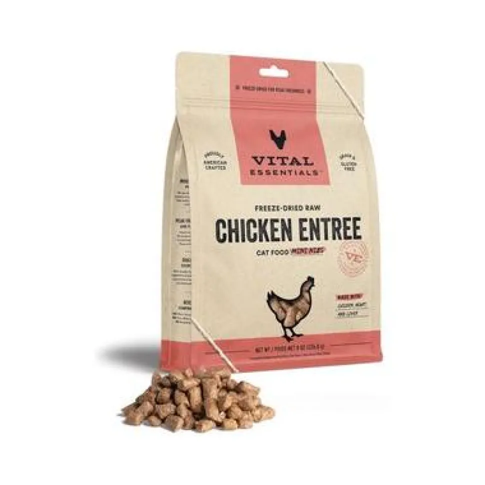 Vital Essential's Grain-Free Chicken Entrée Mini Nibs Freeze-Dried Cat Food - 8 Oz