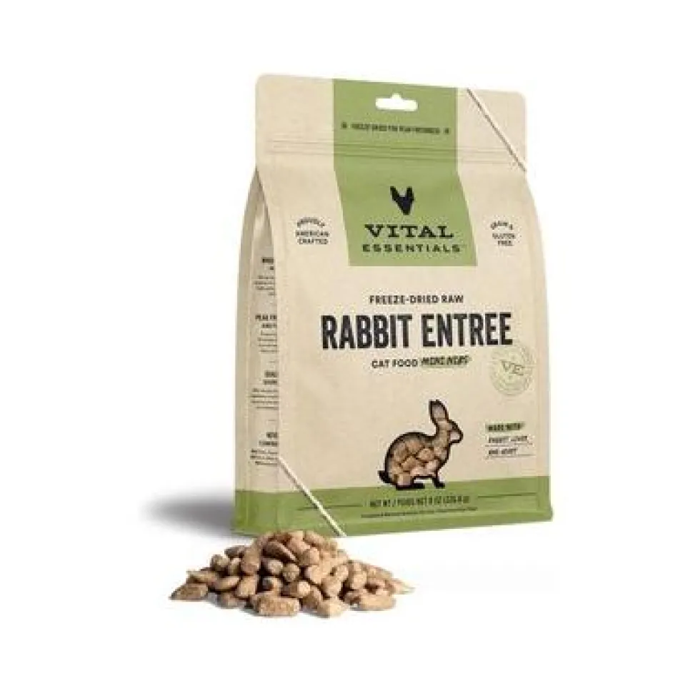 Vital Essential's Grain-Free Rabbit Entrée Mini Nibs Freeze-Dried Cat Food - 8 Oz