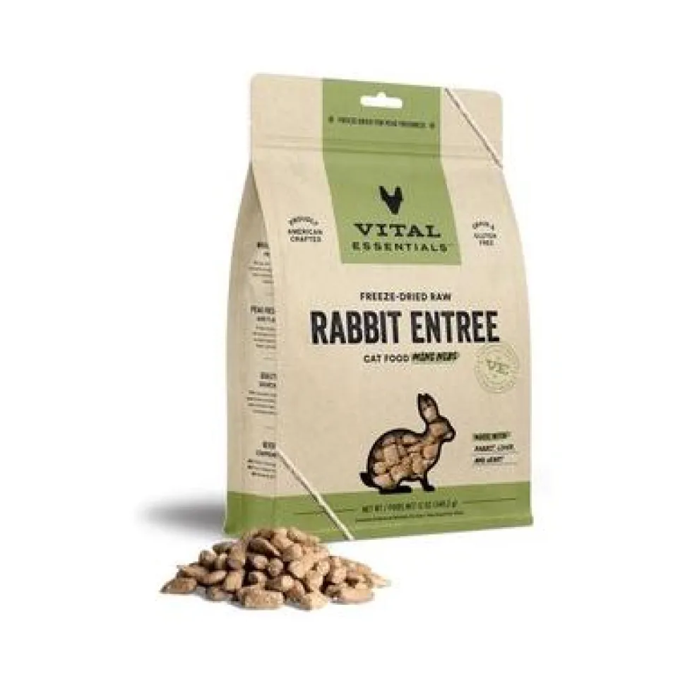 Vital Essential's Grain-Free Rabbit Entrée Mini Nibs Freeze-Dried Cat Food - 12 Oz