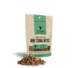 Vital Essential's Grain-Free Ahi Tuna Bites Freeze-Dried Crunchy Cat Treats - 1.1 Oz